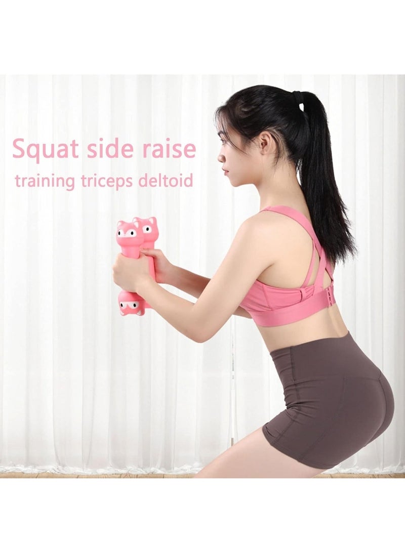 Women's sports dumbbell with a cute design - multi-colored - adjustable weight (2 kg - 3 kg) - 1 piece - comfortable, non-slip handle for fitness exercises, arm sculpting, and fat burning - Image 3